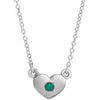 14K White Emerald Heart 16" Necklace - Siddiqui Jewelers