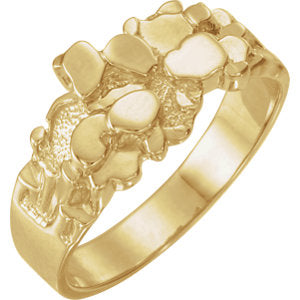 14K Yellow Nugget Ring Mounting - Siddiqui Jewelers