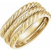 14K Yellow Twisted Rope Stackable Band - Set of 3 - Siddiqui Jewelers