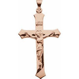 14K Rose 47.3x25.5 mm Crucifix Pendant -Siddiqui Jewelers