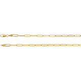 18K Yellow Gold-Plated Sterling Silver 3.85 mm Elongated Flat Link 18" Chain - Siddiqui Jewelers
