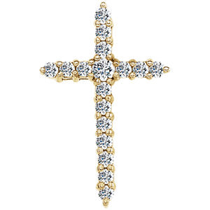 14K Yellow Diamond Cross Pendant - Siddiqui Jewelers