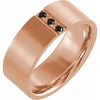 14K Rose .08 CTW Black Diamond Band with Satin Finish Size 10 - Siddiqui Jewelers