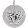 Sterling Silver .025 CTW Diamond Lotus Pendant - Siddiqui Jewelers