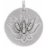 Sterling Silver .025 CTW Diamond Lotus Pendant - Siddiqui Jewelers