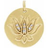 14K Yellow .025 CTW Diamond Lotus Pendant - Siddiqui Jewelers