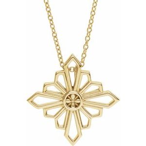 14K Yellow Vintage-Inspired Geometric 16-18" Necklace - Siddiqui Jewelers