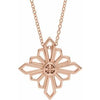 14K Rose Vintage-Inspired Geometric 16-18" Necklace - Siddiqui Jewelers