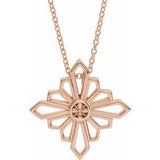 14K Rose Vintage-Inspired Geometric 16-18" Necklace - Siddiqui Jewelers