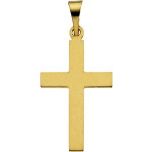 14K Yellow 18 x 12 mm Cross Pendant-Siddiqui Jewelers