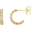 14K Yellow 1/4 CTW Diamond Bezel-Set J-Hoop Earrings - Siddiqui Jewelers