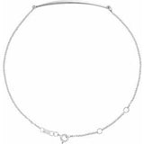 14K White Curved Bar 6 1/2-7 1/2" Bracelet - Siddiqui Jewelers