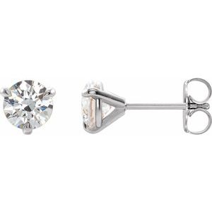 Sterling Silver 3 mm Stuller Lab-Grown Moissanite Earrings Siddiqui Jewelers