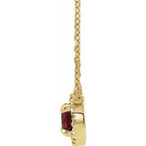 14K Yellow 3 mm Lab-Grown Ruby & .03 CTW Natural Diamond 16" Necklace Siddiqui Jewelers