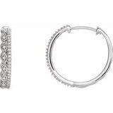 14K White 1/4 CTW Diamond Geometric Hoop Earrings - Siddiqui Jewelers