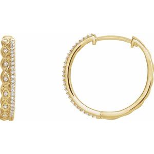 14K Yellow 1/4 CTW Diamond Geometric Hoop Earrings - Siddiqui Jewelers