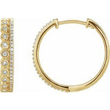 14K Yellow 1/3 CTW Diamond Geometric Hoop Earrings - Siddiqui Jewelers