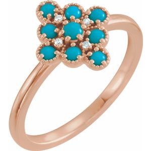 14K Rose Turquoise & .02 CTW Diamond Ring - Siddiqui Jewelers
