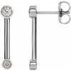 14K White 1/5 CTW Diamond Bezel-Set Bar Earrings - Siddiqui Jewelers