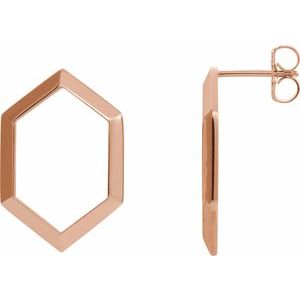 14K Rose Geometric Drop Earrings - Siddiqui Jewelers