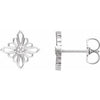 14K White Geometric Earrings with Backs - Siddiqui Jewelers
