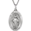 Sterling Silver 23.7x16.2 mm Oval St. Jude Thaddeus 24" Necklace - Siddiqui Jewelers