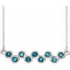 14K White Aquamarine Bezel-Set Bar 16-18" Necklace - Siddiqui Jewelers