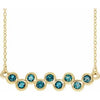 14K Yellow Aquamarine Bezel-Set Bar 16-18" Necklace - Siddiqui Jewelers