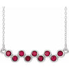 14K White Ruby Bezel-Set Bar 16-18" Necklace - Siddiqui Jewelers