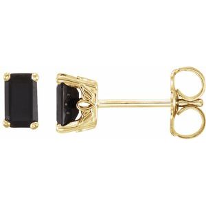 14K Yellow Onyx Earrings-Siddiqui Jewelers