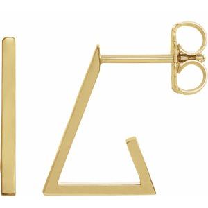 14K Yellow Triangle Hoop Earrings - Siddiqui Jewelers