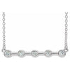 14K White 1/6 CTW Diamond Bezel-Set Bar 16" Necklace - Siddiqui Jewelers