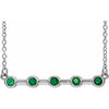 14K White Emerald Bezel-Set Bar 16" Necklace - Siddiqui Jewelers