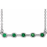 14K White Emerald Bezel-Set Bar 16" Necklace - Siddiqui Jewelers