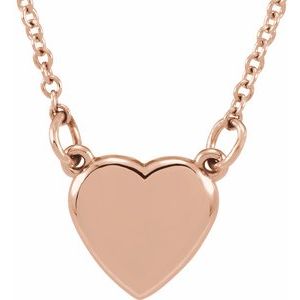 14K Rose Heart 18" Necklace - Siddiqui Jewelers