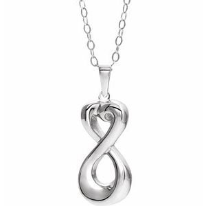 Sterling Silver Infinite Love Ash Holder 18" Necklace - Siddiqui Jewelers