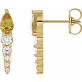14K Yellow Citrine & 1/4 CTW Diamond Earrings - Siddiqui Jewelers