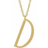 14K Yellow Gold-Plated Sterling Silver Block Initial D 16-18" Necklace with Brush Finish - Siddiqui Jewelers