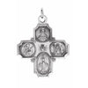 14K White 30x29 mm Four-Way Cross Medal - Siddiqui Jewelers