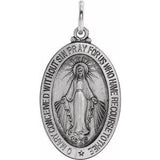 Sterling Silver 23x16 mm Oval Miraculous Medal - Siddiqui Jewelers