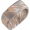 Damascus Steel 8 mm Patterned Square Band Size 8 - Siddiqui Jewelers