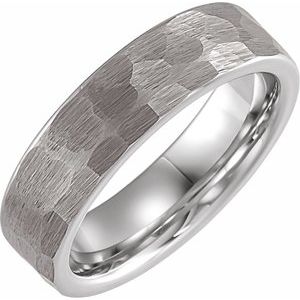 18K White Gold PVD Tungsten 6 mm Band Size 12 - Siddiqui Jewelers