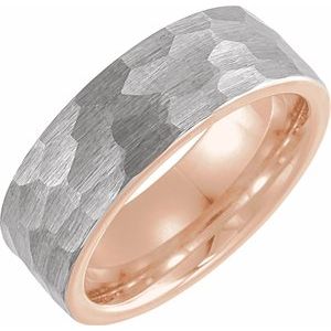 18K Rose Gold PVD Tungsten 8 mm Band Size 8 - Siddiqui Jewelers