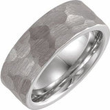18K White Gold PVD Tungsten 8 mm Band Size 9.5 - Siddiqui Jewelers
