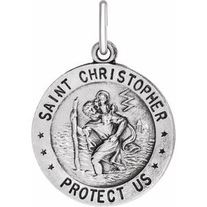 Sterling Silver 18 mm Reversible St. Christopher/U.S. Army Medal - Siddiqui Jewelers