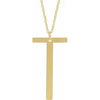 14K Yellow Block Initial T 16-18" Necklace with Brush Finish - Siddiqui Jewelers