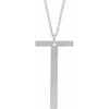 14K White Block Initial T 16-18" Necklace with Brush Finish - Siddiqui Jewelers