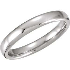 14K White 3.5 mm European Half Round Band Size 7 - Siddiqui Jewelers