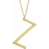 14K Yellow Block Initial Z 16-18" Necklace with Brush Finish - Siddiqui Jewelers