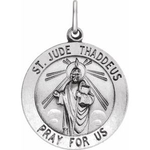 Sterling Silver 22 mm St. Jude Thaddeus Medal - Siddiqui Jewelers